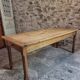 Old farmhouse dining table, rustic kitchen, poplar top, chestnut base, two drawers, 1800–1850.