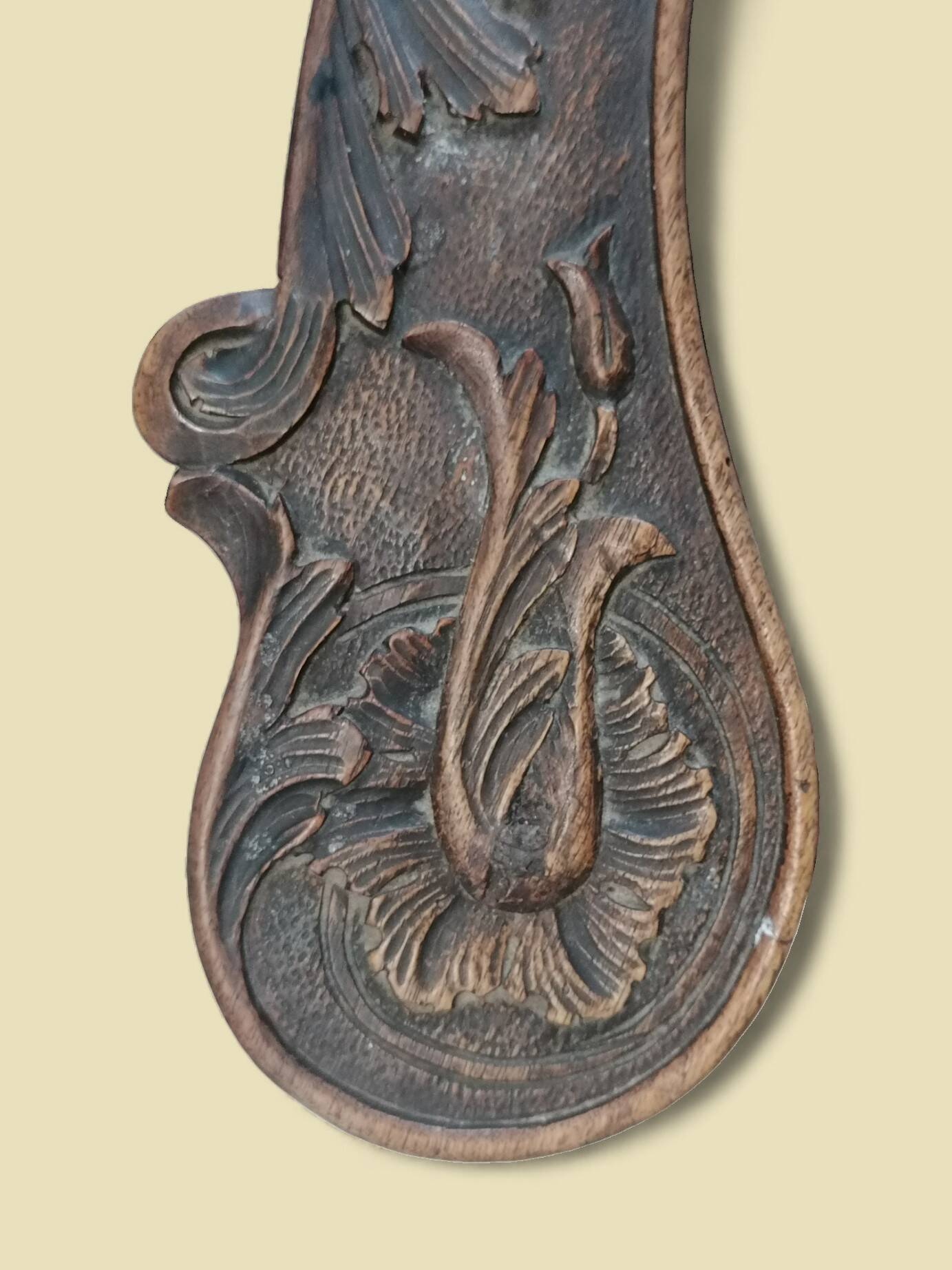 Carved wooden corner armchair - 19th century
