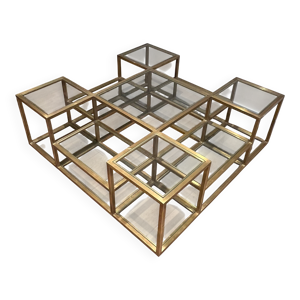 table basse en laiton - niveaux