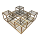 Important brass coffee table with multiple levels.