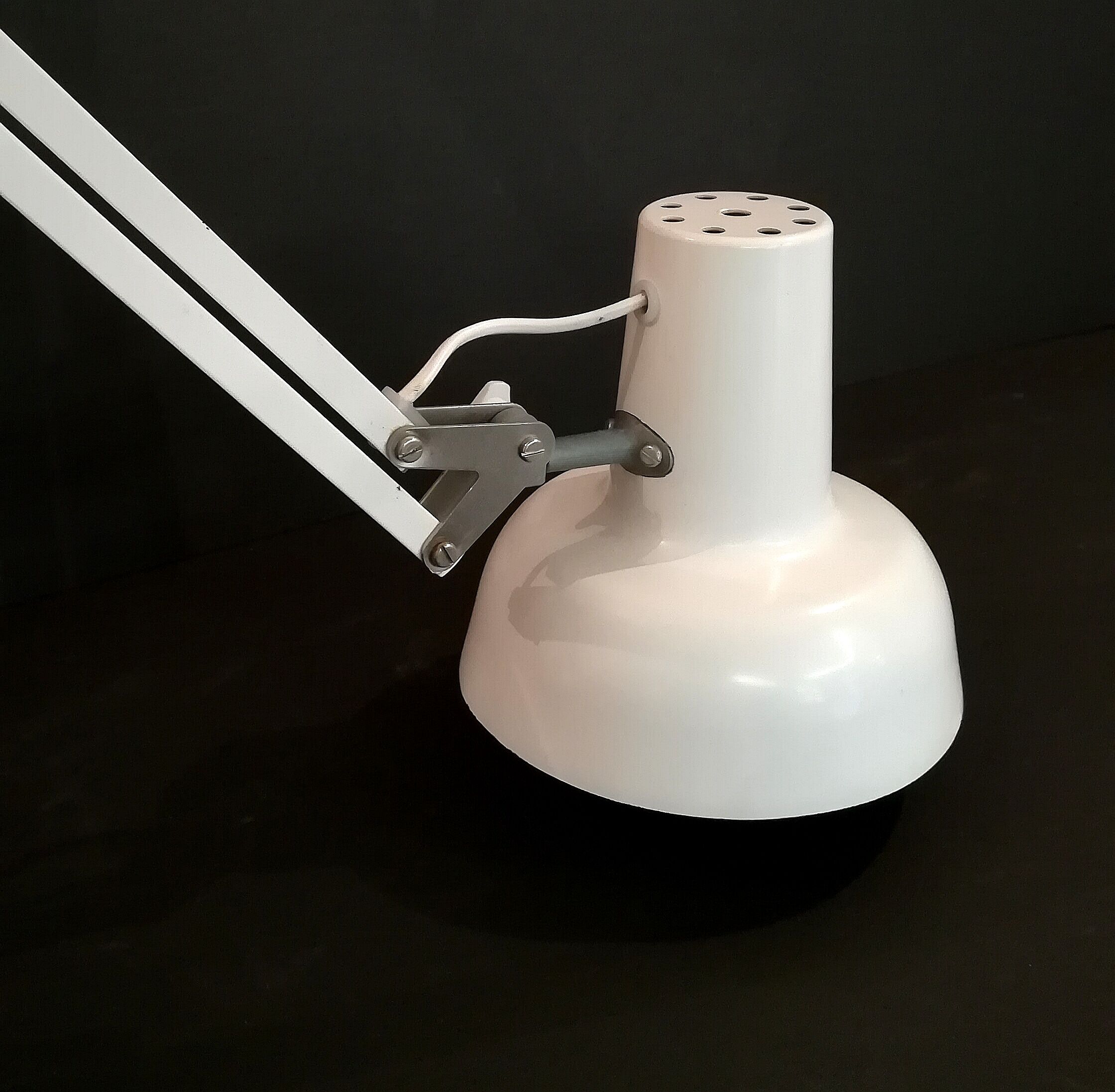 80 years white metal architect lamp