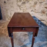 Table à abattants anglaise ancienne en acajou, fin XIXe siècle