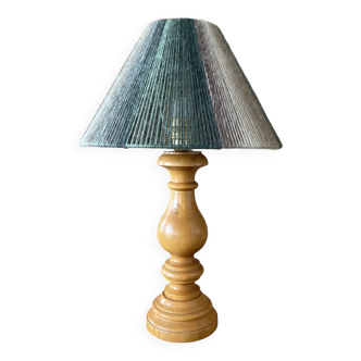 Old turned wood lamp