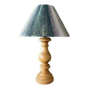 Lampe en bois tourné ancienne
