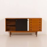 Vintage teak sideboard in the style of Charlotte Perriand, 1970s