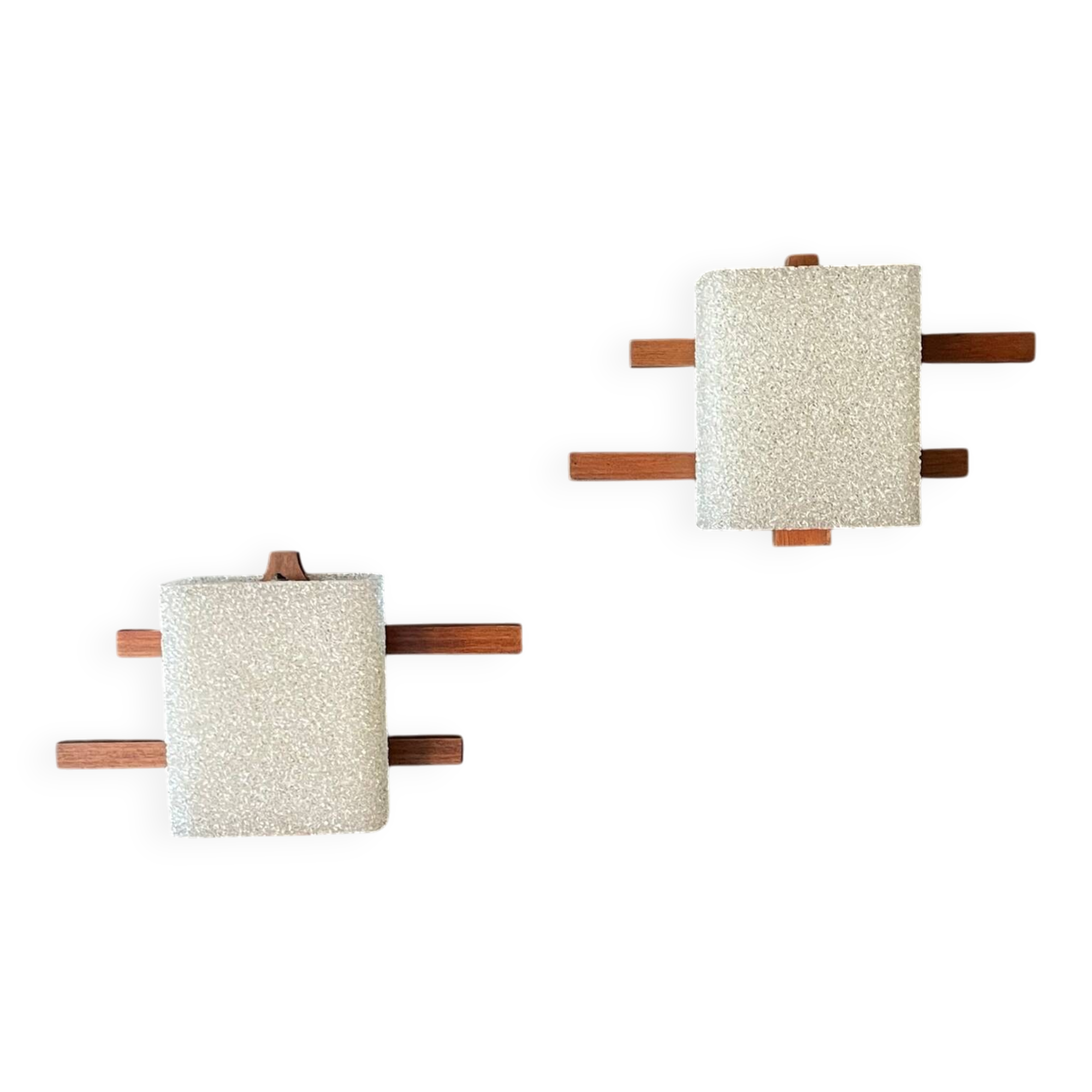 Pair of teak wall lights