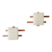 Pair of teak wall lights
