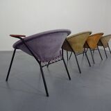Danish Sueded Balloon Chairs by Hans Olsen for Lea Furniture, 1950s, Set of 4