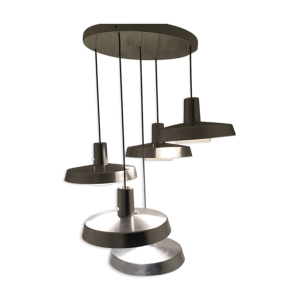 Lustre décoratif composé de 5 suspensions des années 70