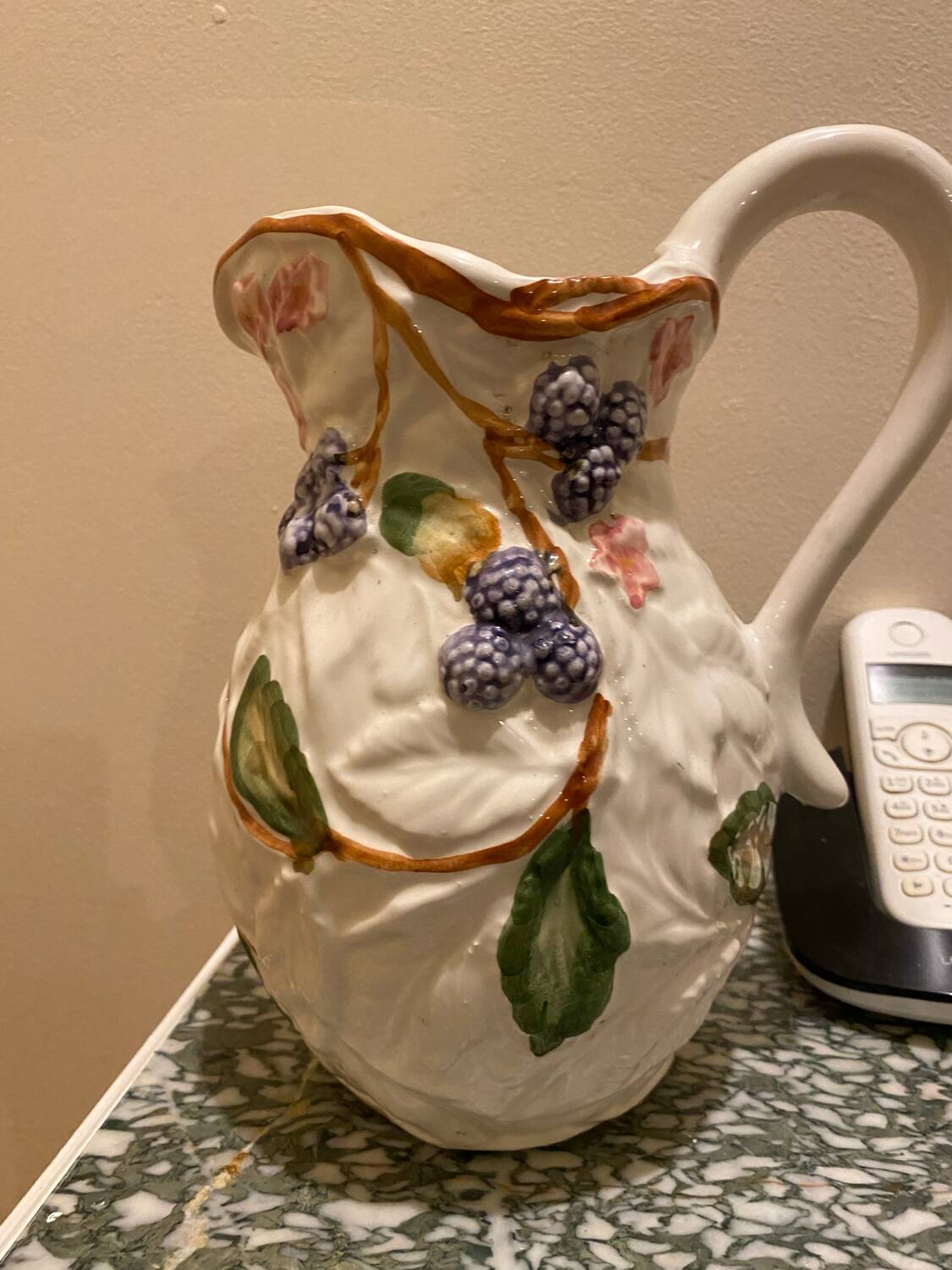 Large vintage earthenware jug