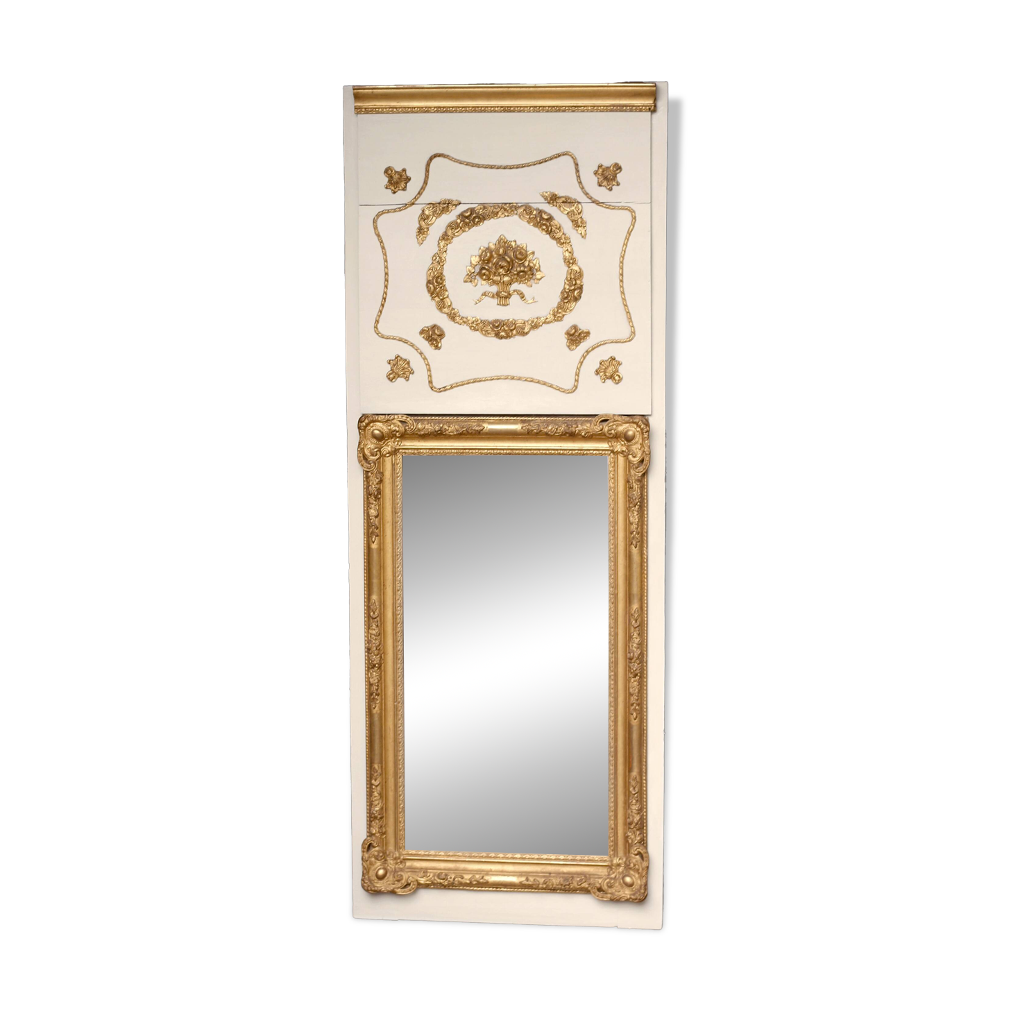 Magical: trumeau circa 1900. Superb gilding, royal allure.