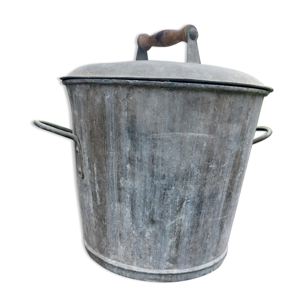 Ancienne lessiveuse en zinc galvanisé | Selency
