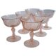 Ensemble de six verres, coupes à pieds rosaline d'arcoroc luminarc