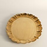 Hollywood Regency Large Oval Brass Tray by Firma Lars Holmström, Sweden 1940's