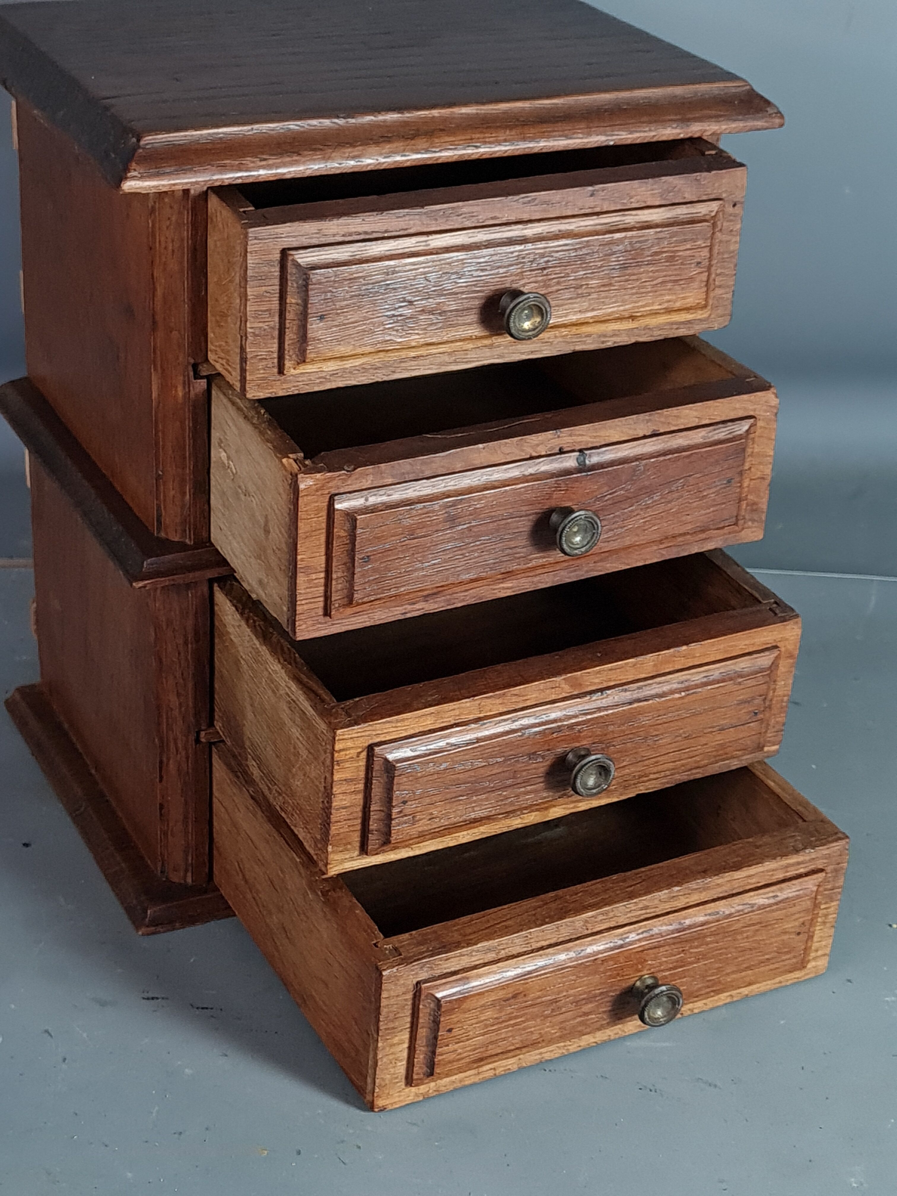 Boite à 4 tiroirs pour couture ou autre rangement en bois de chêne