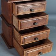 Box with 4 drawers for sewing or other storage in oak wood