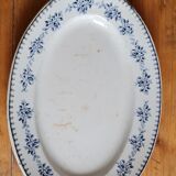 Oval serving dish in iron earth