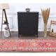 Vintage Turkish Oushak handmade wool cotton orange runner rug 83x336