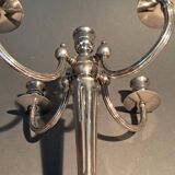 Silver plated 5 candle chandelier, England 1960.