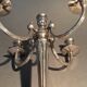 Chandelier à 5 bougies en métal argenté, Angleterre 1960