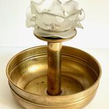 Vintage brass and glass centerpiece candle holder