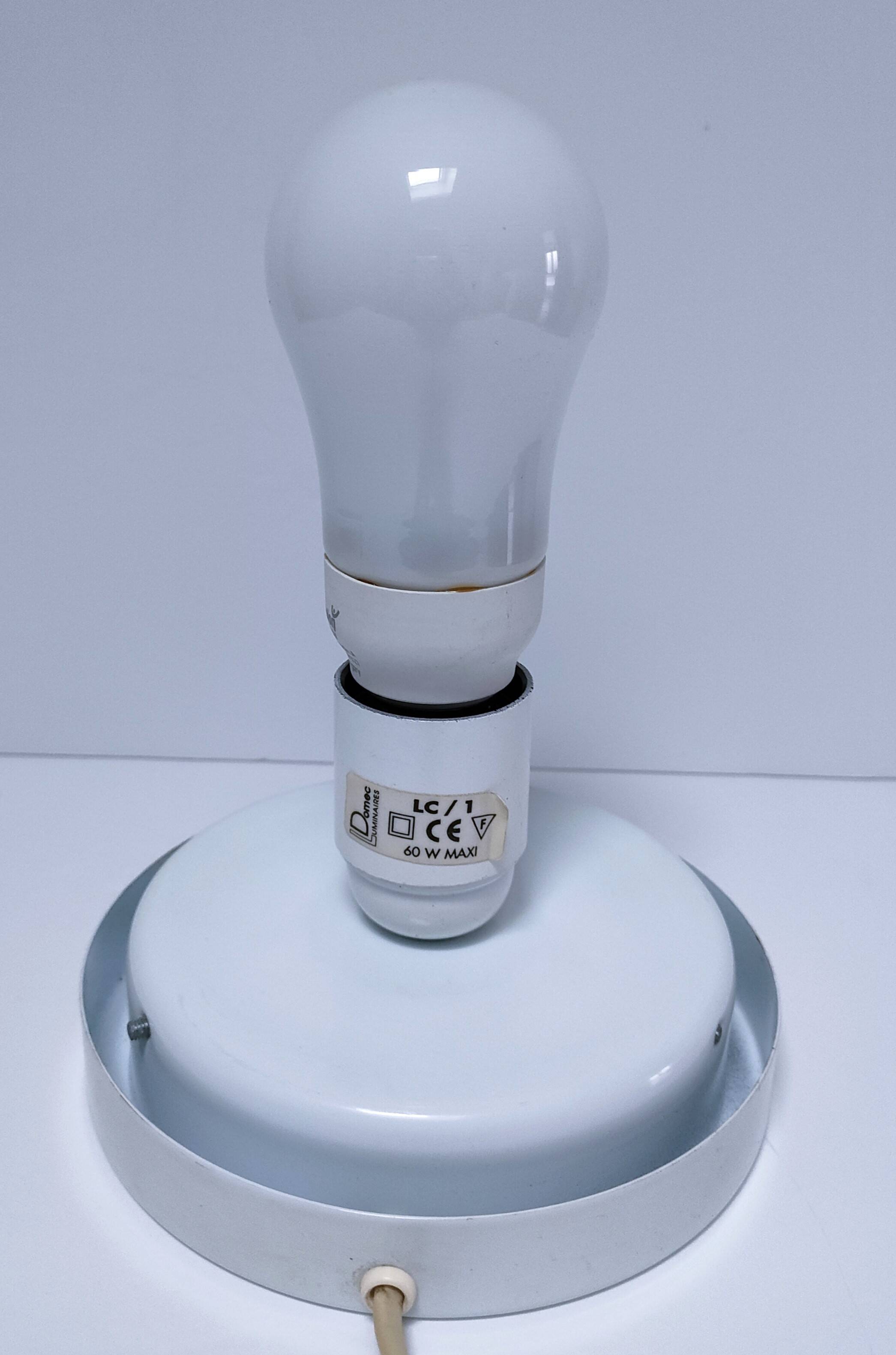 XL egg lamp white speckled glass design 70s H.37 cm