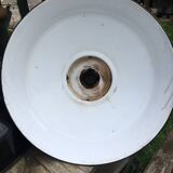 Set of 3 black industrial lamps from the 70s, good condition