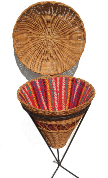 Worker box book Wicker with tripod Bohemian cover