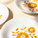 4 assiettes creuses vintage - fleurs oranges