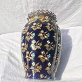 Cloisonné enamel vase and Bronze frame by Gien