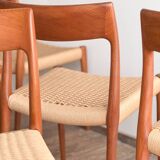 Chaises danoises en teck Mid-Century par Niels O. Møller # 77, set de 8