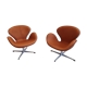 Pair of Swan armchairs by Arne Jacobsen for Fritz Hansen