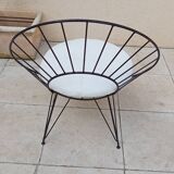Fauteuil vintage danois fer forgé