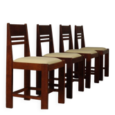 Ensemble de 4 chaises de salle à manger en chêne de l'École de La Haye, 1925-1935
