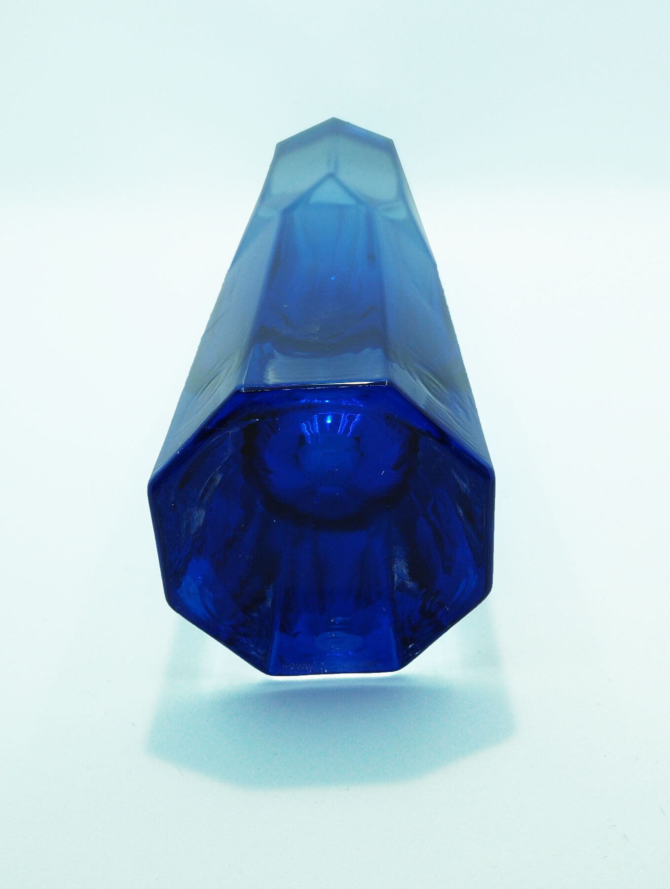 Lindshammar Angular Cobalt Blue Glass Vase By Gunnar Ander Sweden Selency