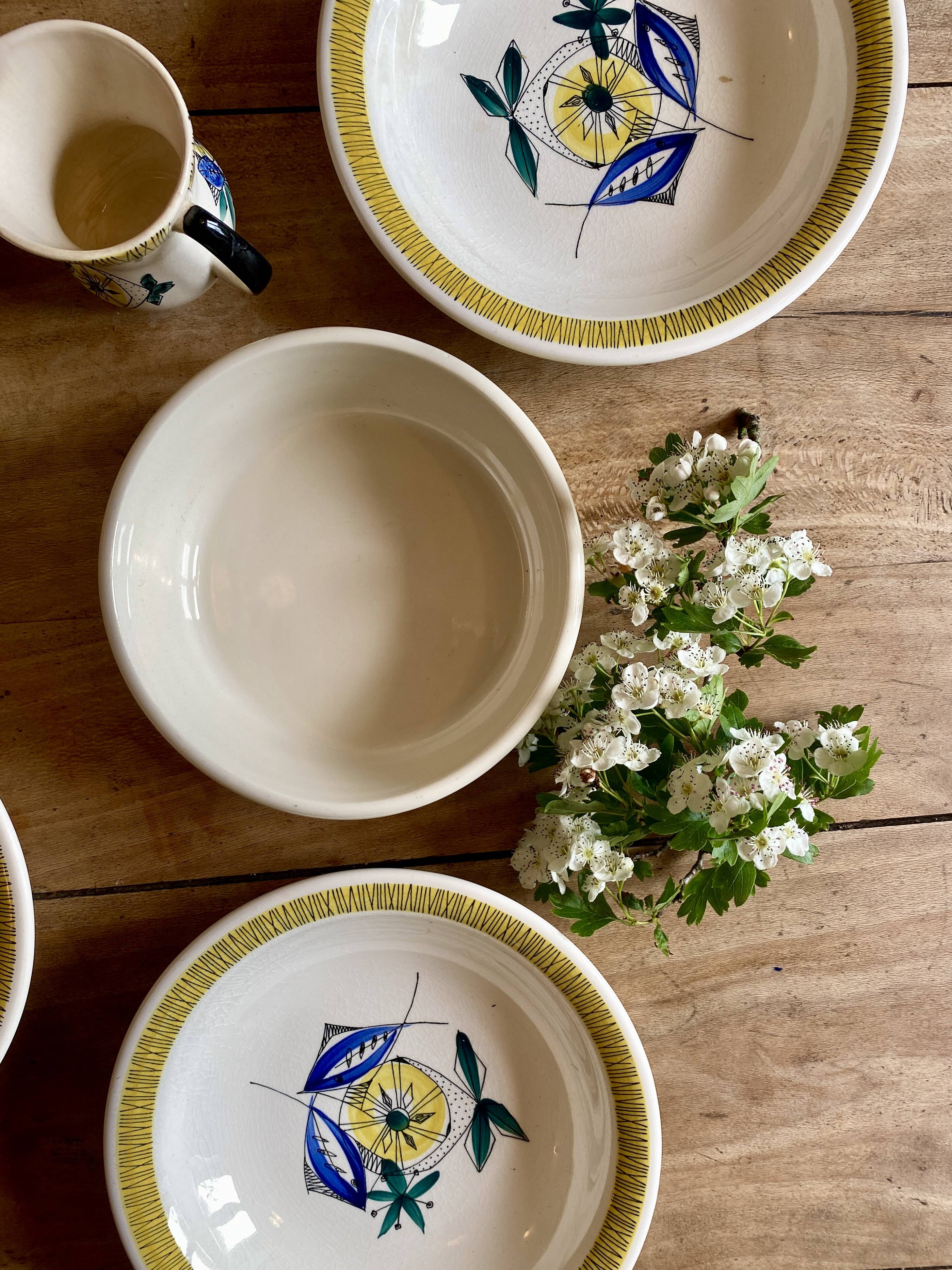 Set of 5 vintage serving dishes from the Flamingo series by Stavangerflint