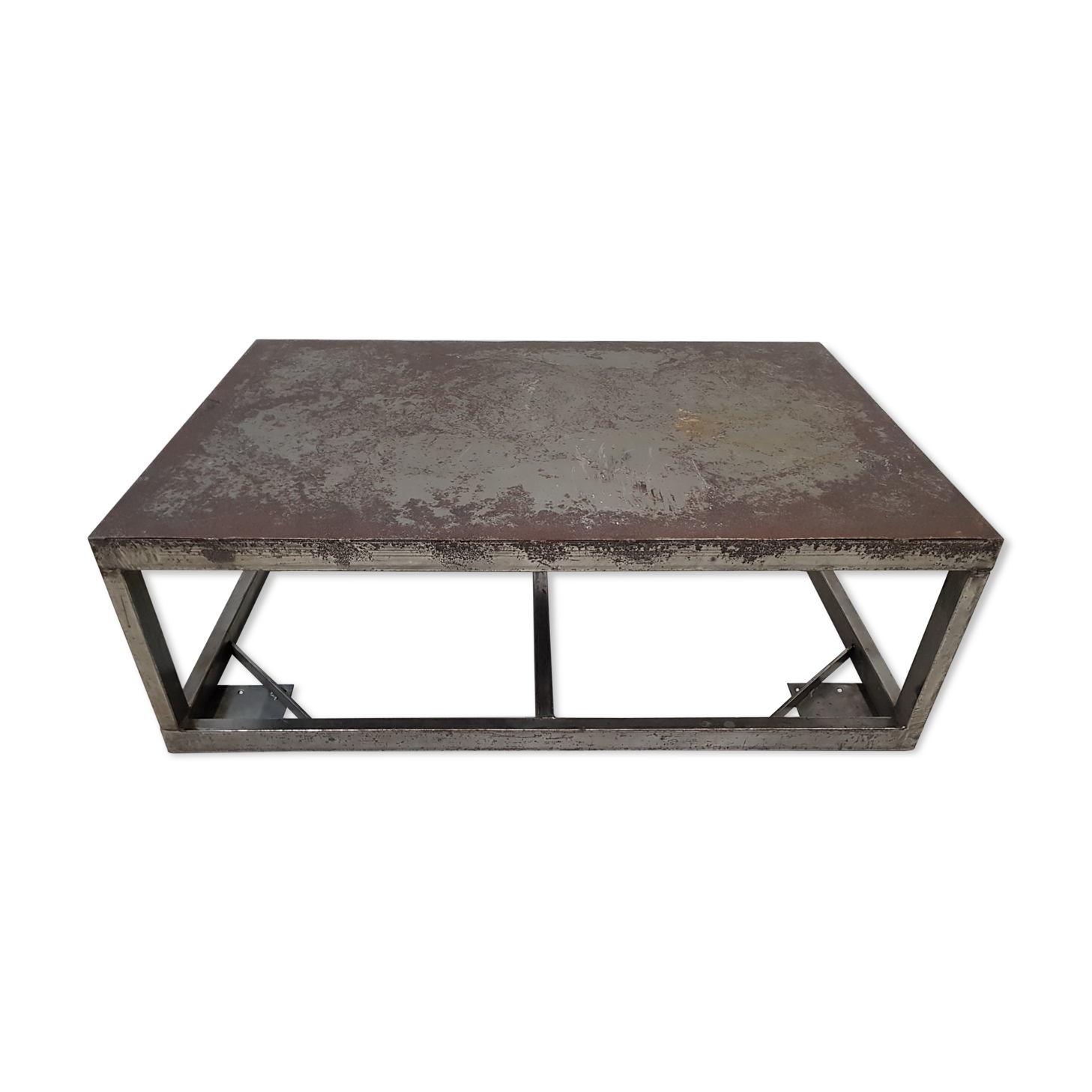 Industrial metal coffee table