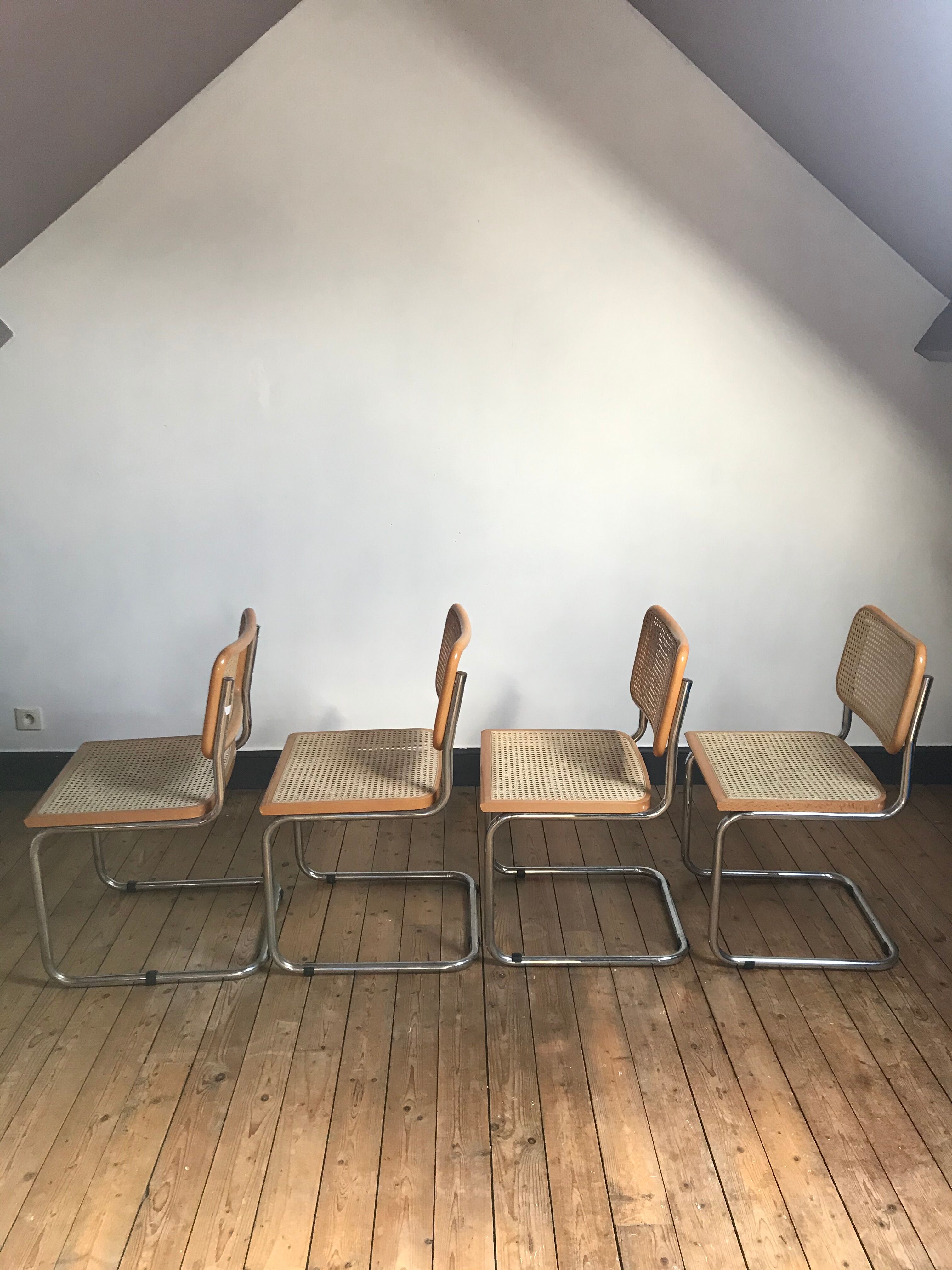 4 chairs cesca b32 by Marcel Breuer