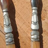 Antique horn salad servers