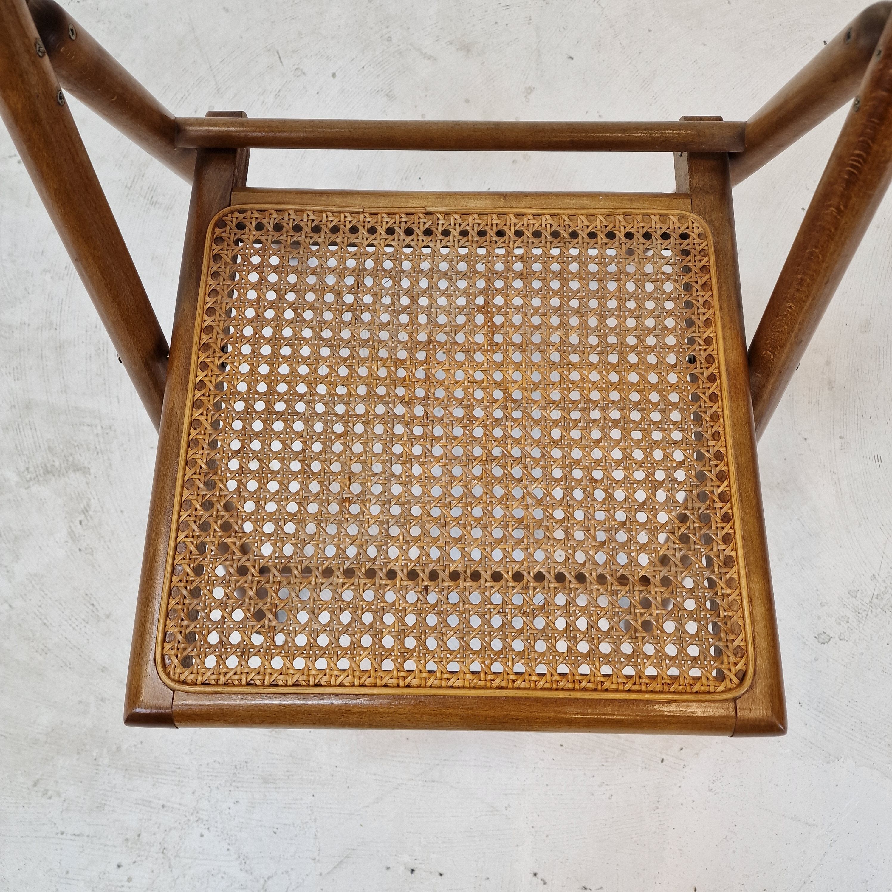 Ensemble de 2 chaises pliantes italiennes en osier, années 1980