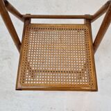 Set of 2 Italian Folding Chairs with Wicker, 1980's