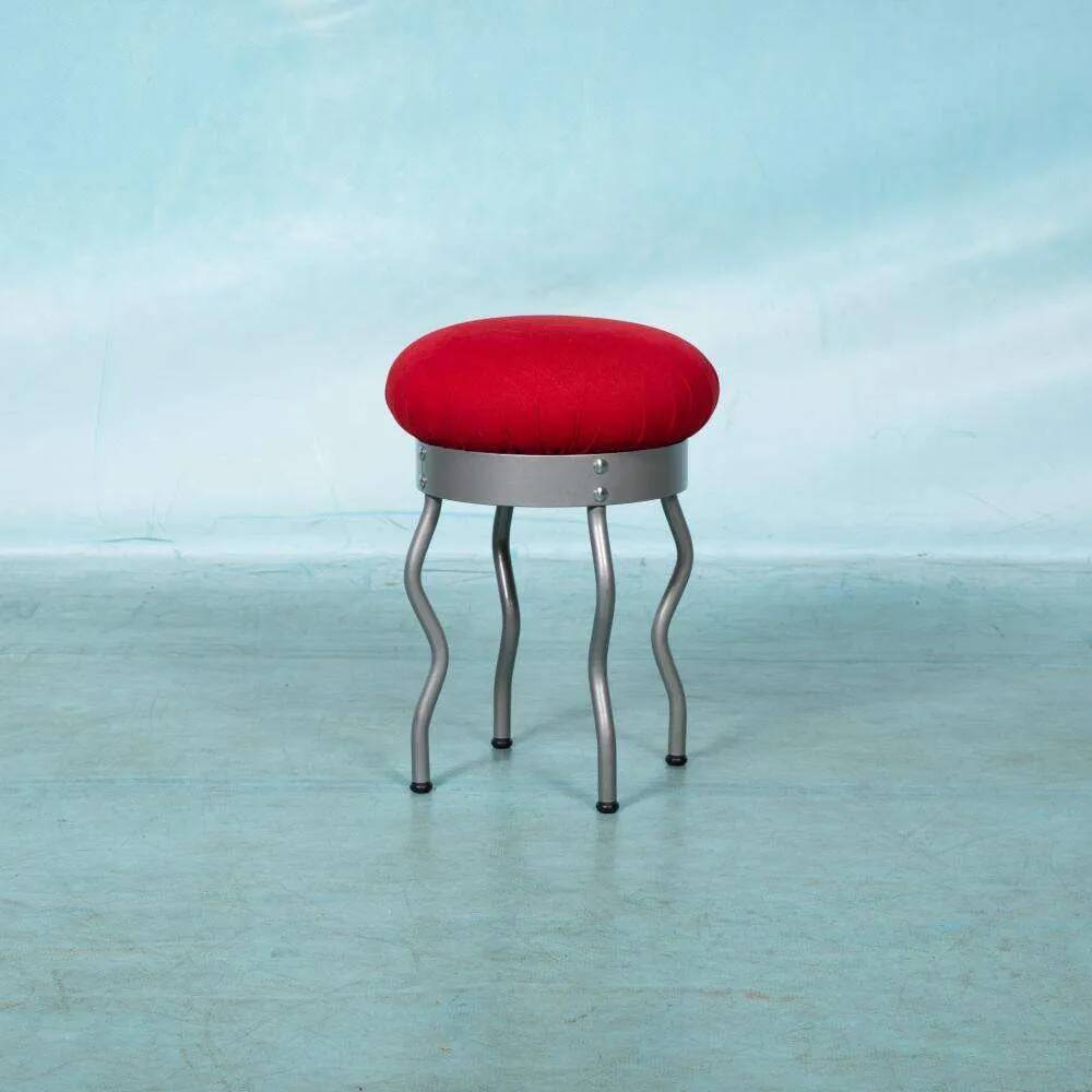 Vintage 90s Ikea zigzag space age stool