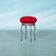 Vintage 90s Ikea zigzag space age stool