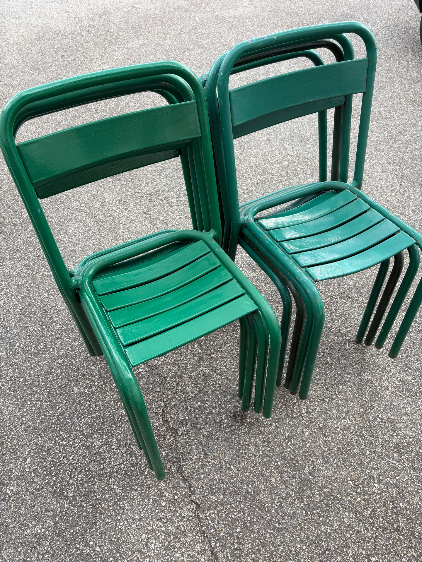 Set de 8 chaises bistrot de terrasse en métal