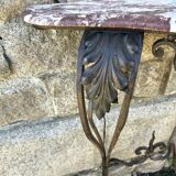 Console en fer forgé et marbre, XXème s