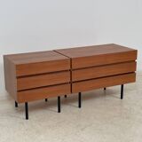 Pair of teak chests of drawers from the 1950s.