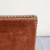 Large vintage "sheep bone" armchair, Louis XIII style, walnut