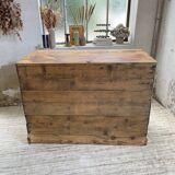 Meuble de métier enfilade patine blanche