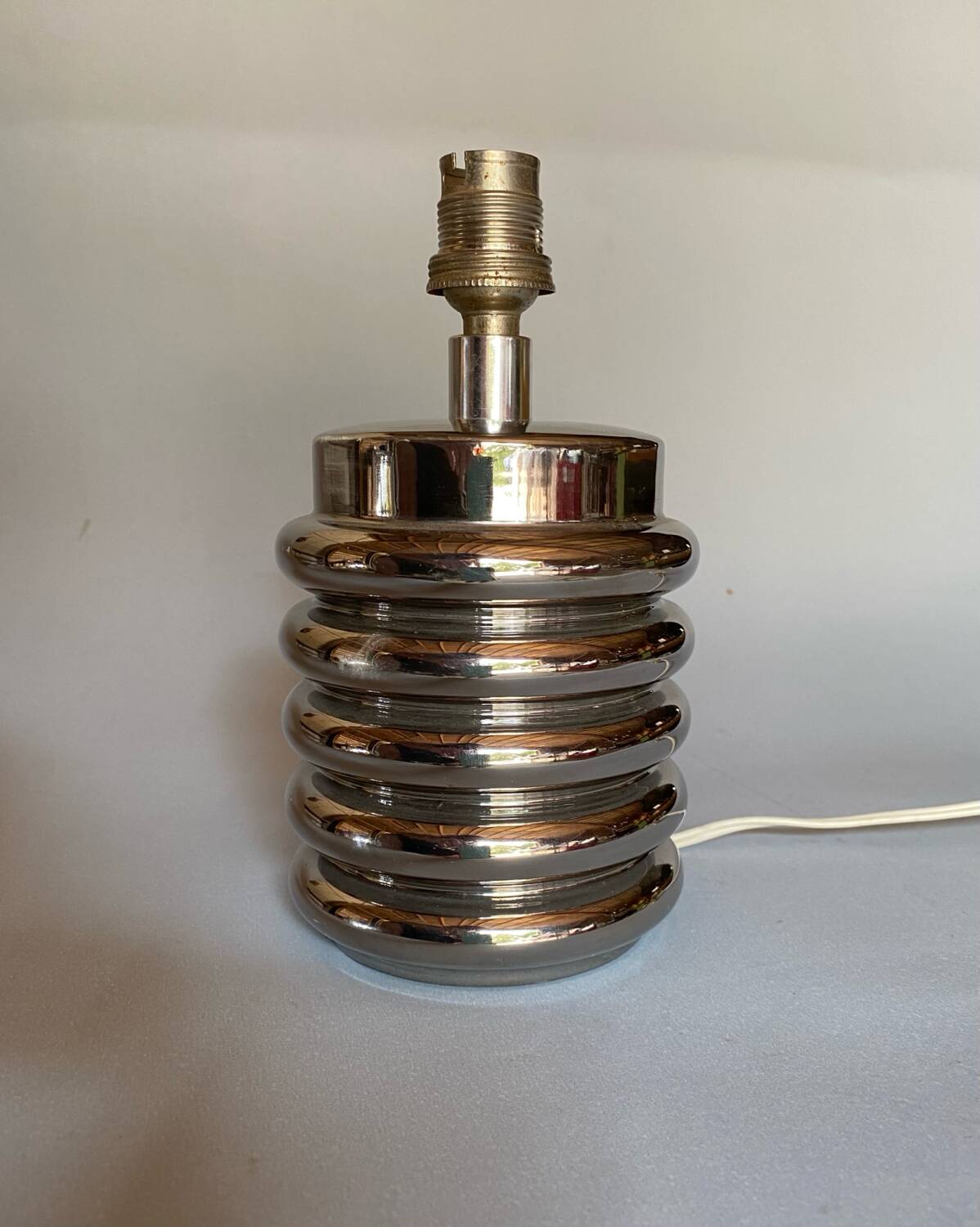 Bibendum chrome ceramic lamp 1970