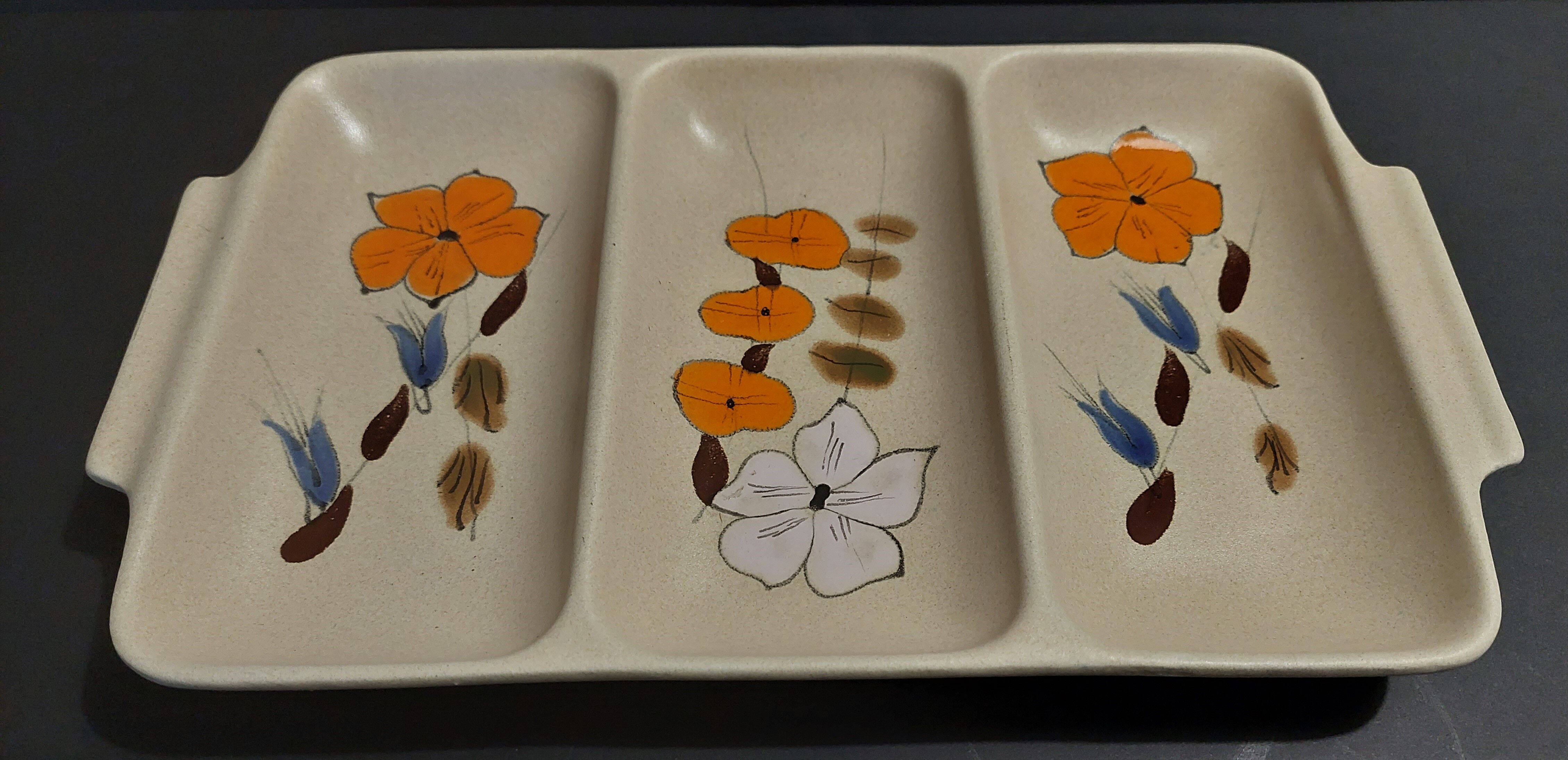 Vintage stoneware appetizer dish